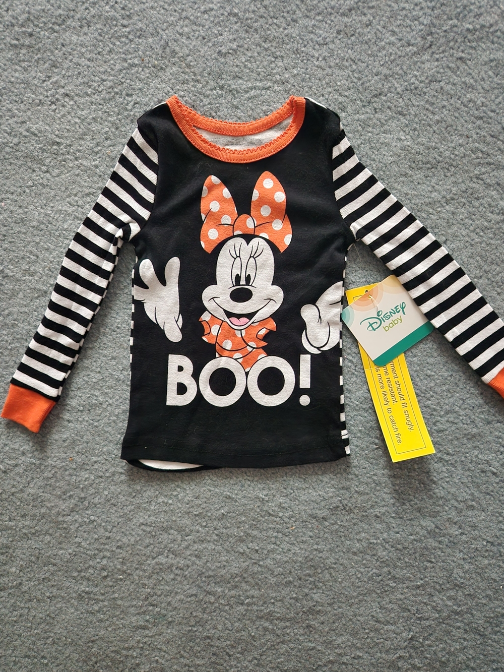 Disney Black & Orange Minnie Mouse 'BOO!' Long-Sleeve Tee